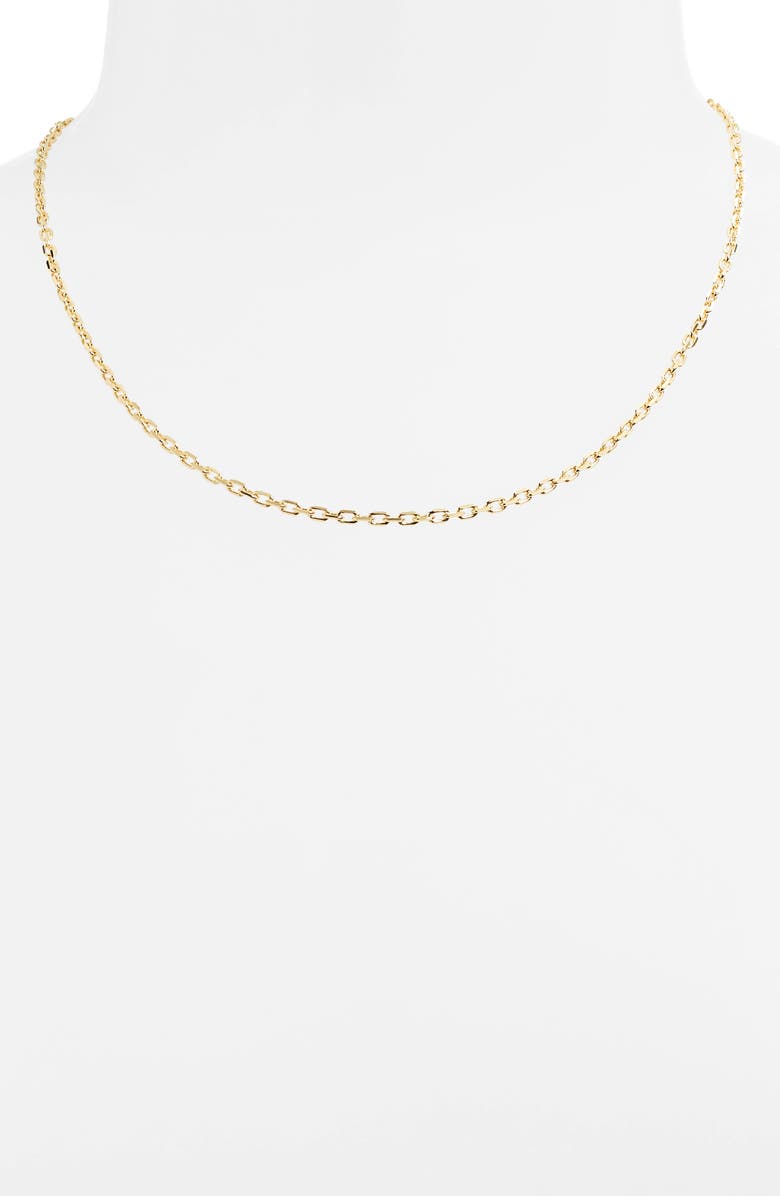 Argento Vivo Sterling Silver 18K Gold Plated Sterling Silver Chain Necklace, Alternate, color, Gold