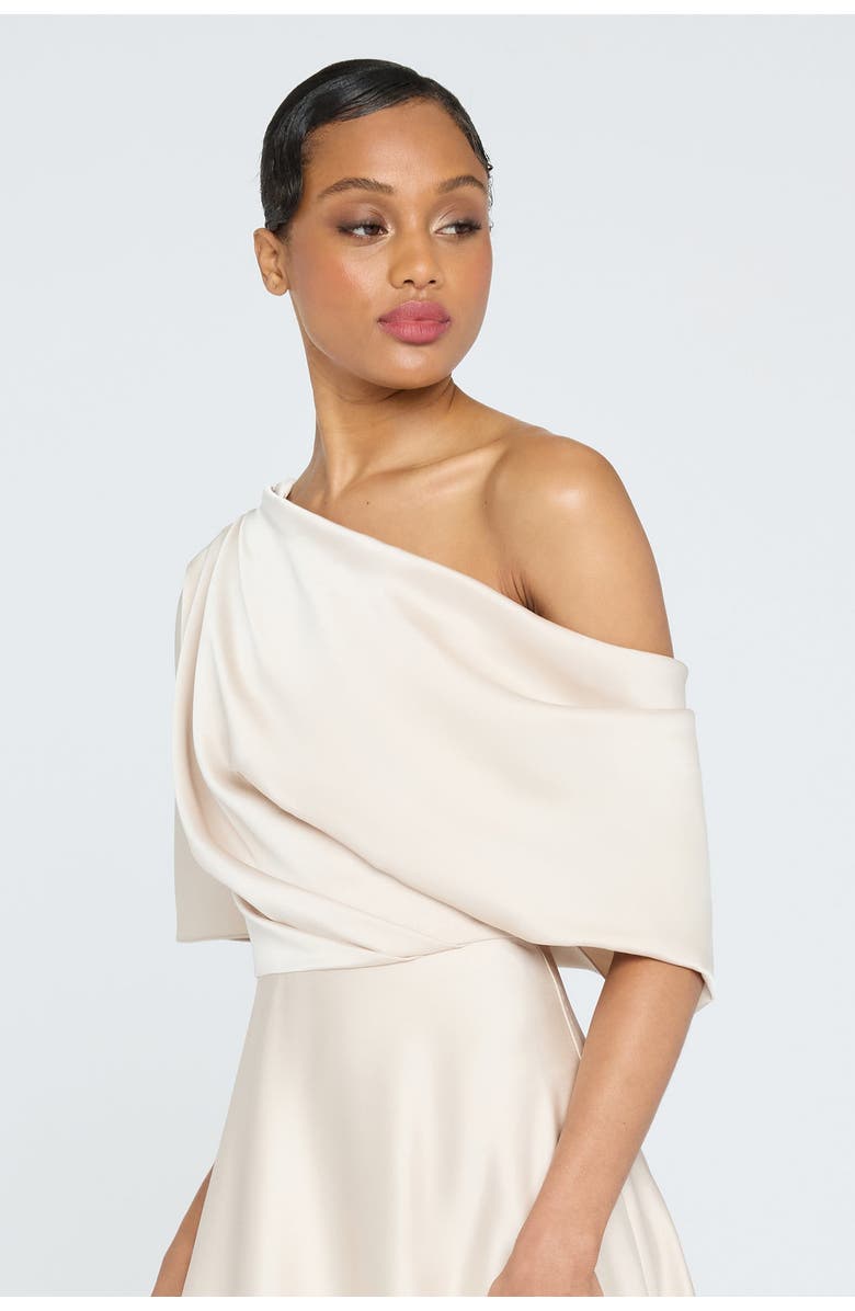 Theia Alessandra Asymmetrical Gown, Alternate, color, Sand