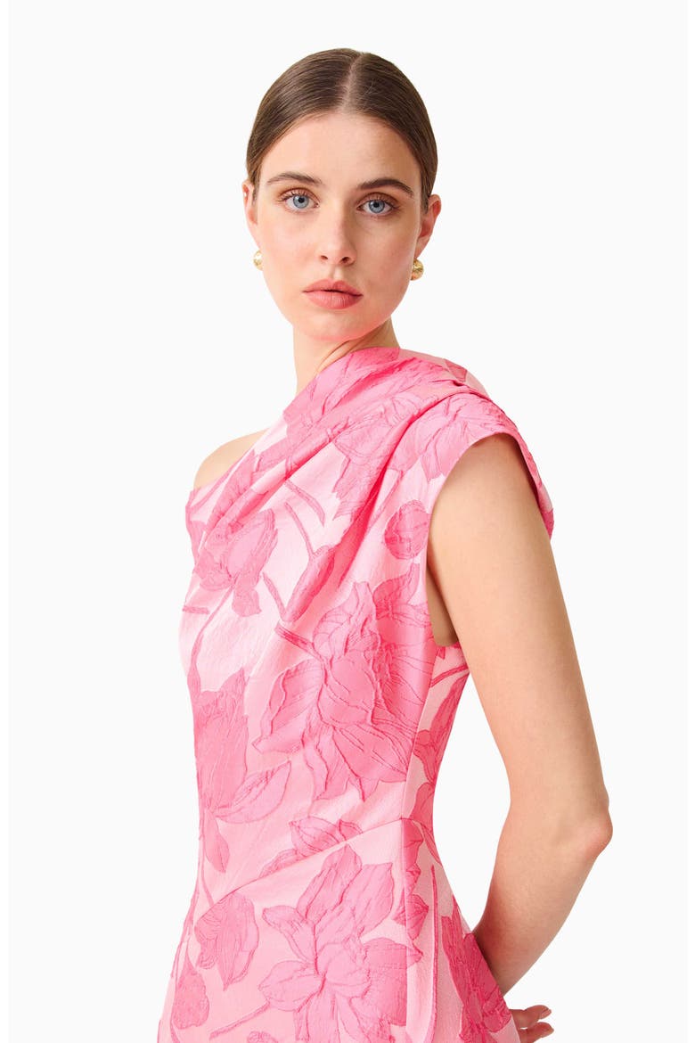 jacquard floral asymmetrical long dress Azazie Des Moines