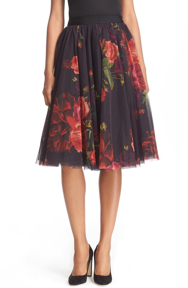 Ted Baker London 'Ondra - Juxtapose Rose' Tutu Midi Skirt, Main, color, 