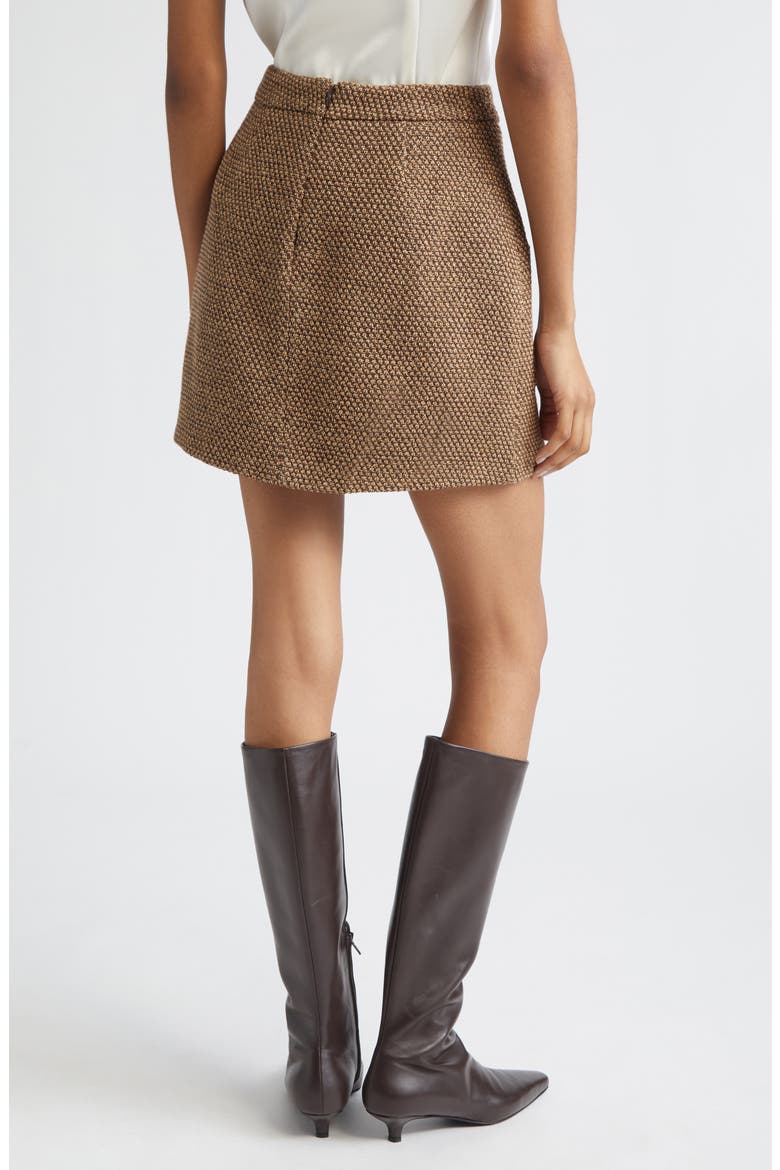 Zander Button Front Miniskirt, Alternate, color, BROWN/ BEIGE/ GOLD