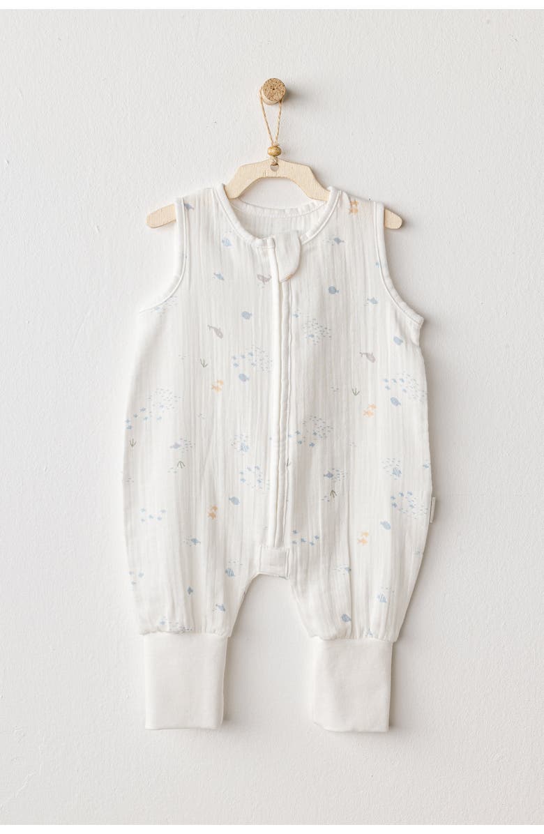 Andy Wawa Ocean Sleeveless Muslin Romper, Alternate, color, 