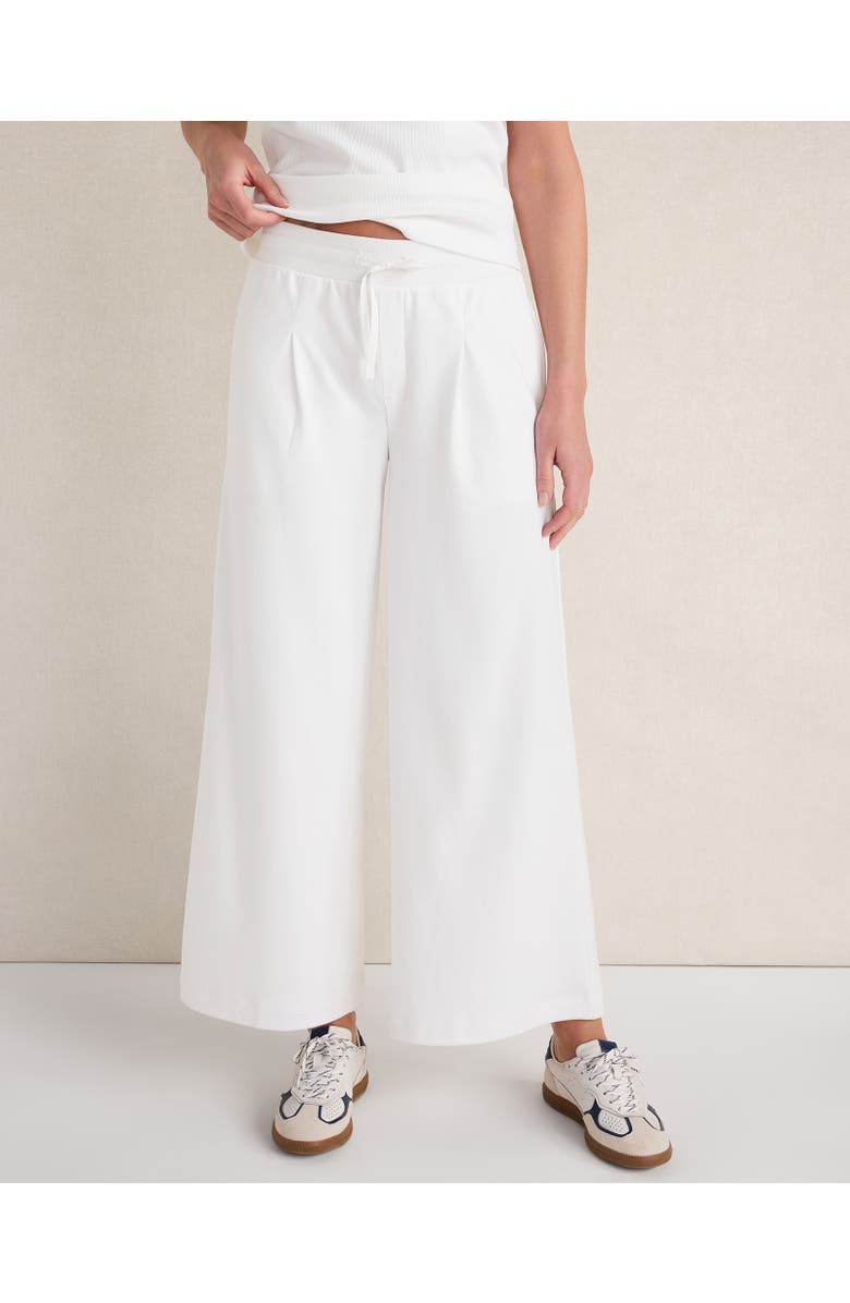 Haven Well Within Organic Cotton Interlock Pleated Pants, Main, color, White