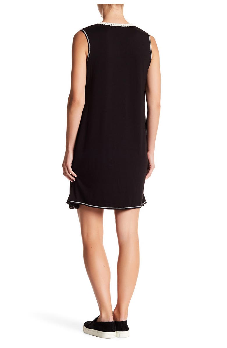 MAX STUDIO Crochet Trim Knit A-Line Dress, Alternate, color, 