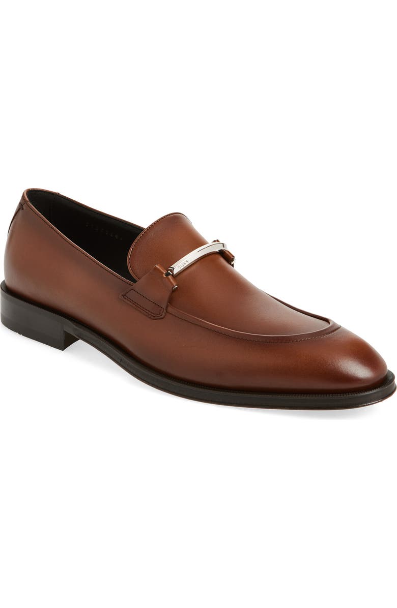 BOSS Derrek Apron Toe Bit Loafer, Main, color, Medium Brown