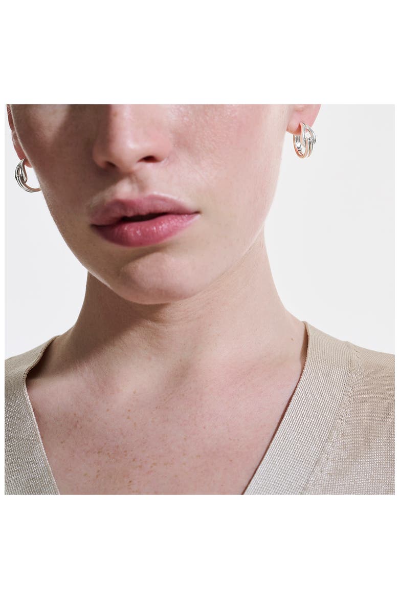 Surf Hoop Earrings, Sterling Silver, 18.5mm, Alternate, color, SILVER