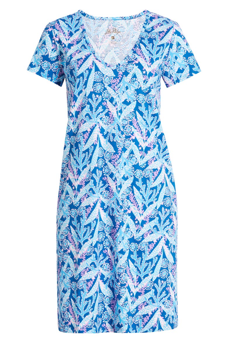 Etta Cotton T-Shirt Dress, Alternate, color, BARTON BLUE STAR GAZING