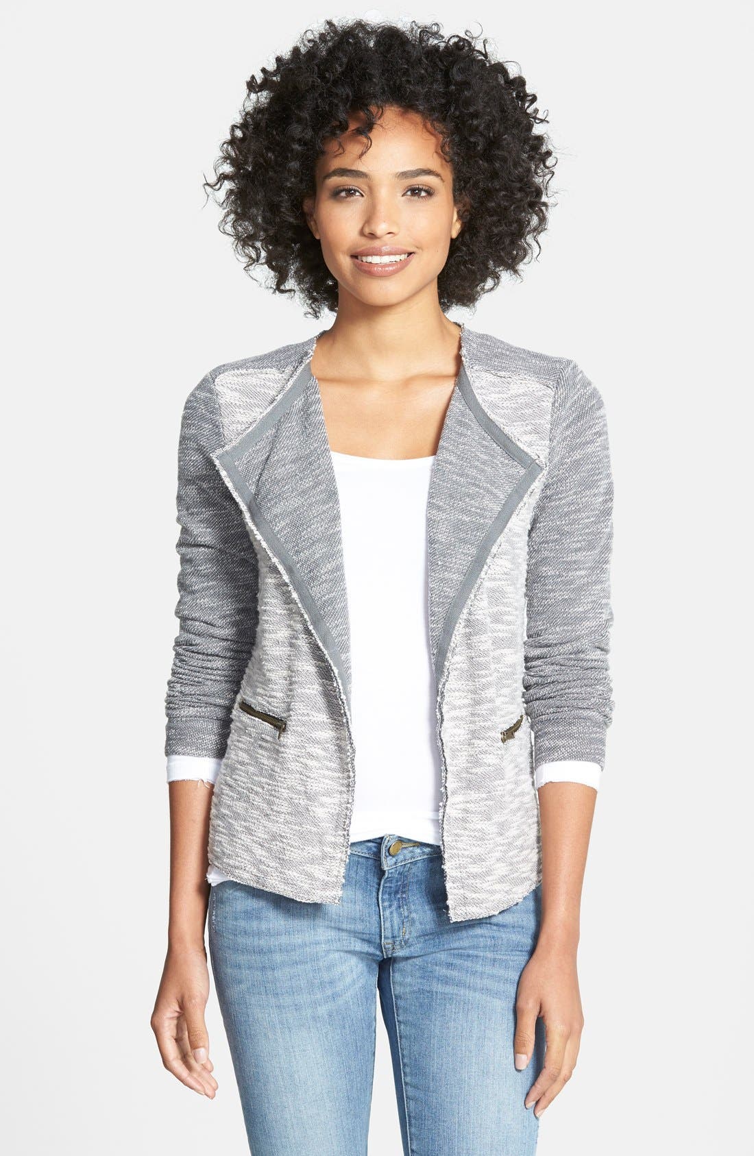 Caslon® Herringbone Pattern Knit Jacket (Women) | Nordstrom