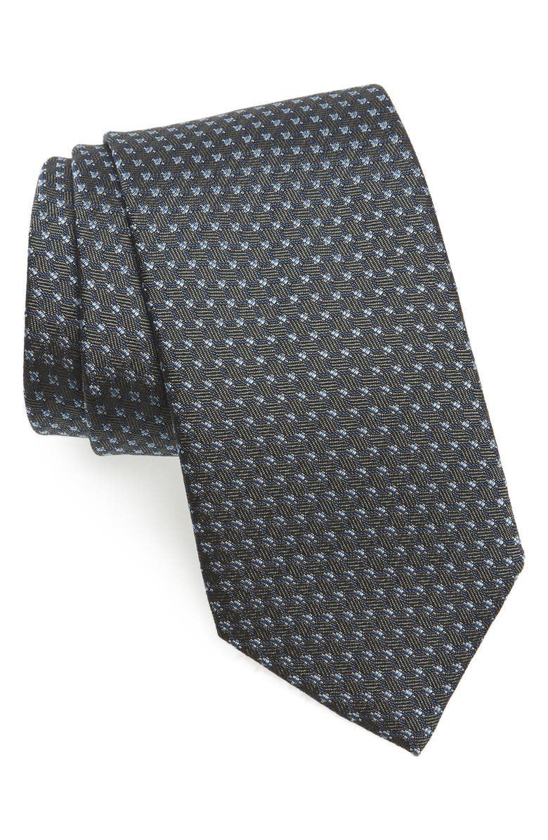 David Donahue Neat Silk Tie, Main, color, 