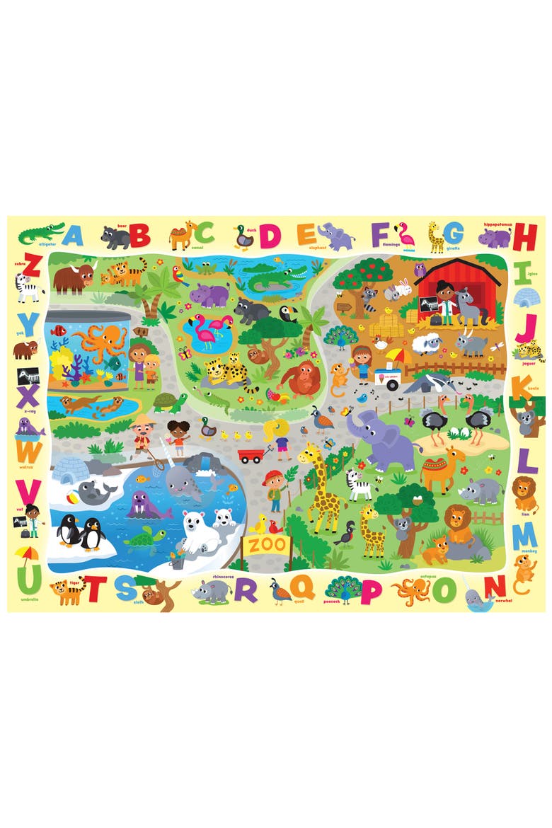 Alphabet at the Zoo 48 Piece Puzzle, Alternate, color, Multicolor