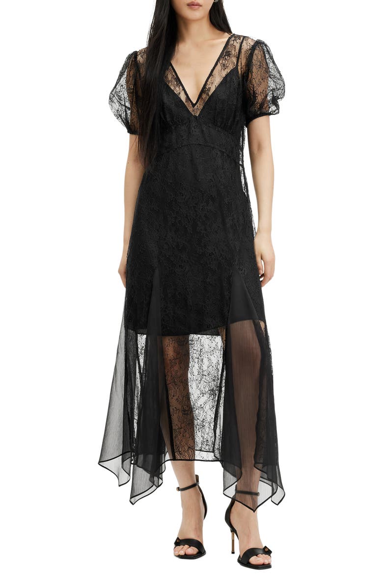 AllSaints Rayna Lace Dress, Main, color, 