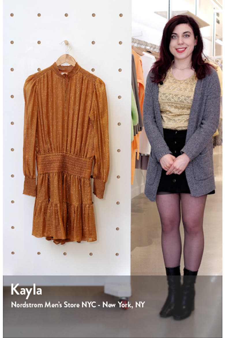 Silvie Smocked Long Sleeve Silk Blend Dress video