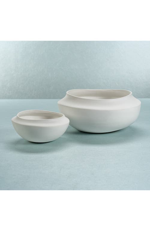 Zodax Antequera Ceramic Decorative Bowl In White