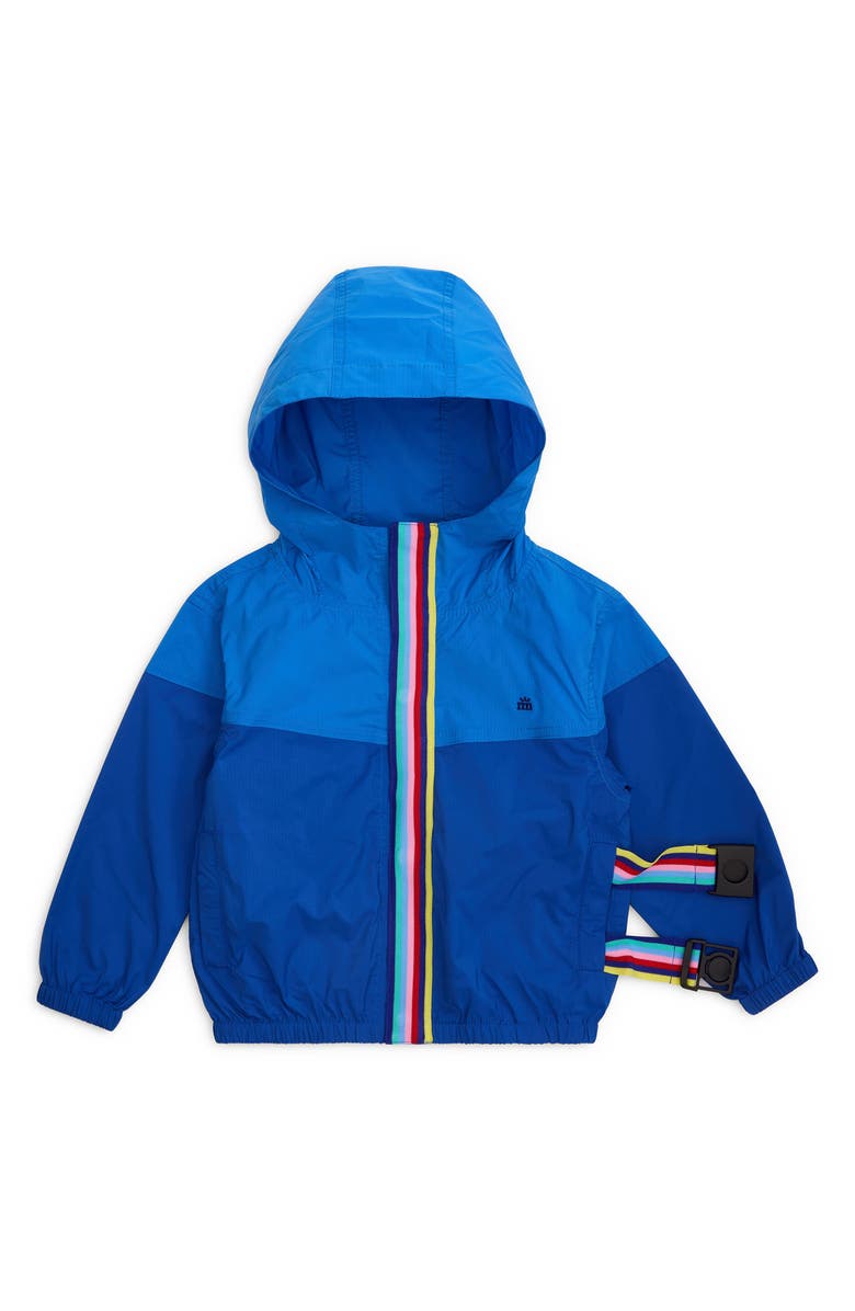 Magnetic Me Kids' Colorblock Magnetic Hooded Windbreaker, Alternate, color, Blue