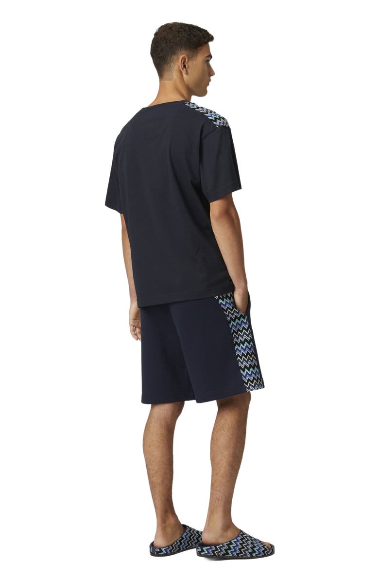 Missoni Cotton Shorts With Zigzag Insert, Alternate, color, Blue