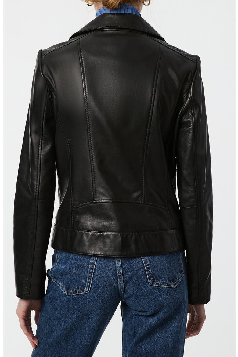 Leather Moto Jacket, Alternate, color, BLACK