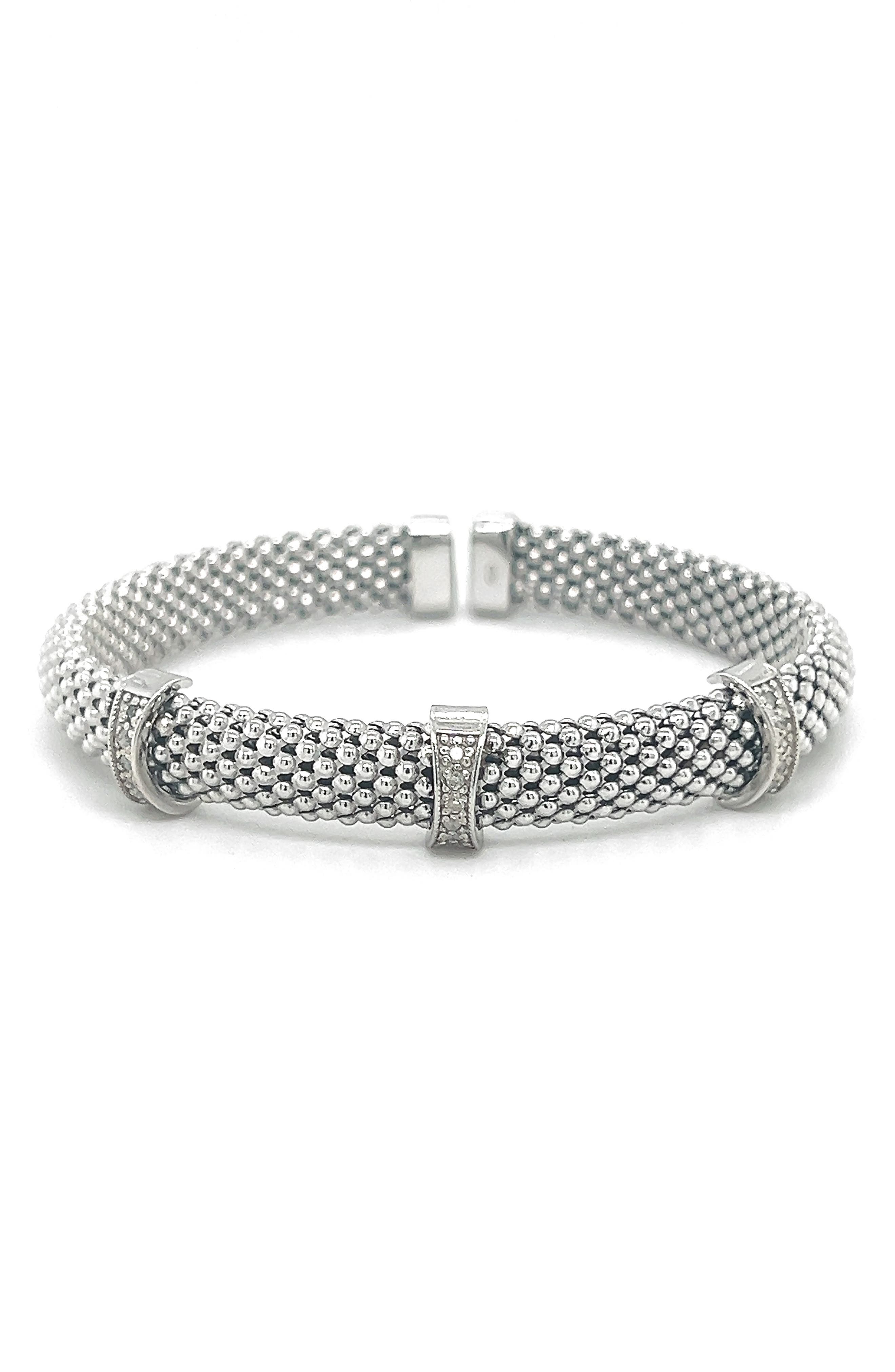 MESHMERISE Pavé Diamond Station Bangle Bracelet - 0.10 ctw