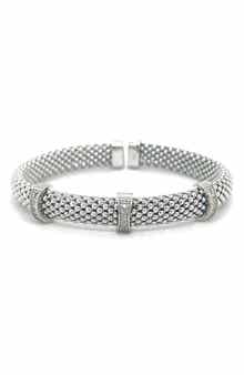 MESHMERISE Pavé Diamond Station Bangle Bracelet - 0.10 ctw