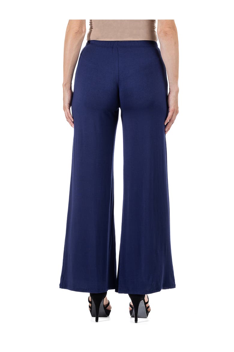 Petites Comfortable Solid Color Palazzo Pants, Alternate, color, Navy