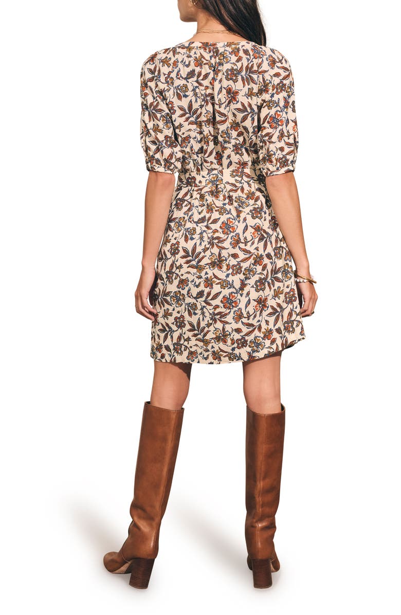 Faherty Carmel Floral Linen Blend Dress, Alternate, color, 