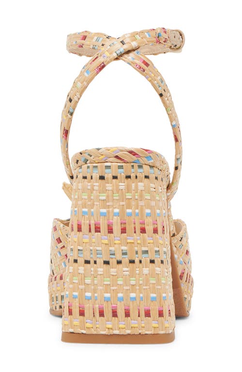 Dolce Vita Paulos Platform Sandal In Pastel Multi Raffia