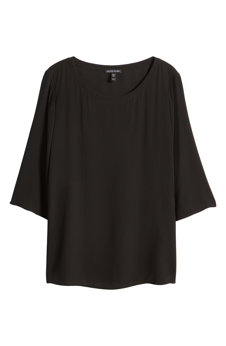 Eileen Fisher Ballet Neck Silk Top, Alternate, color,