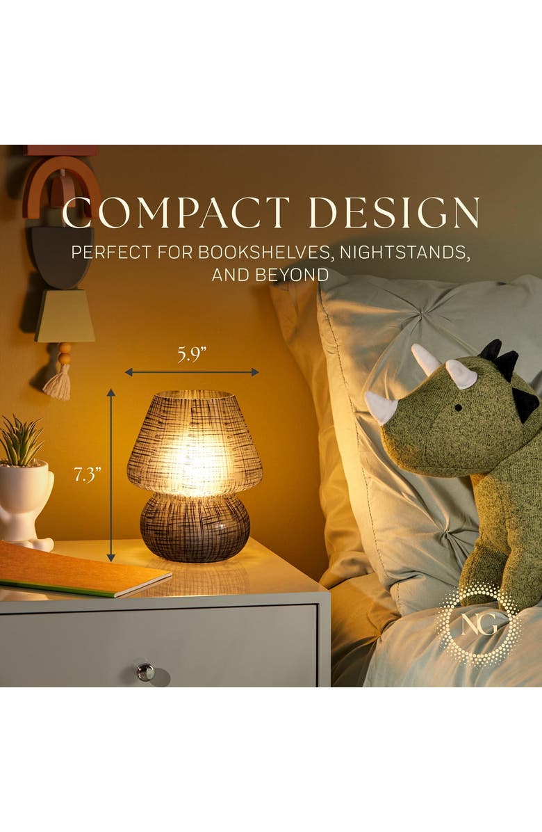 Next Glow Mushroom LED Lamp,  Modern Dimmable E26 Socket, Alternate, color, Black