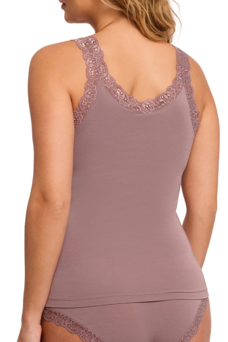 Iconic Lace Trim Camisole with Shelf Bra, Alternate, color, CAPPUCCINO