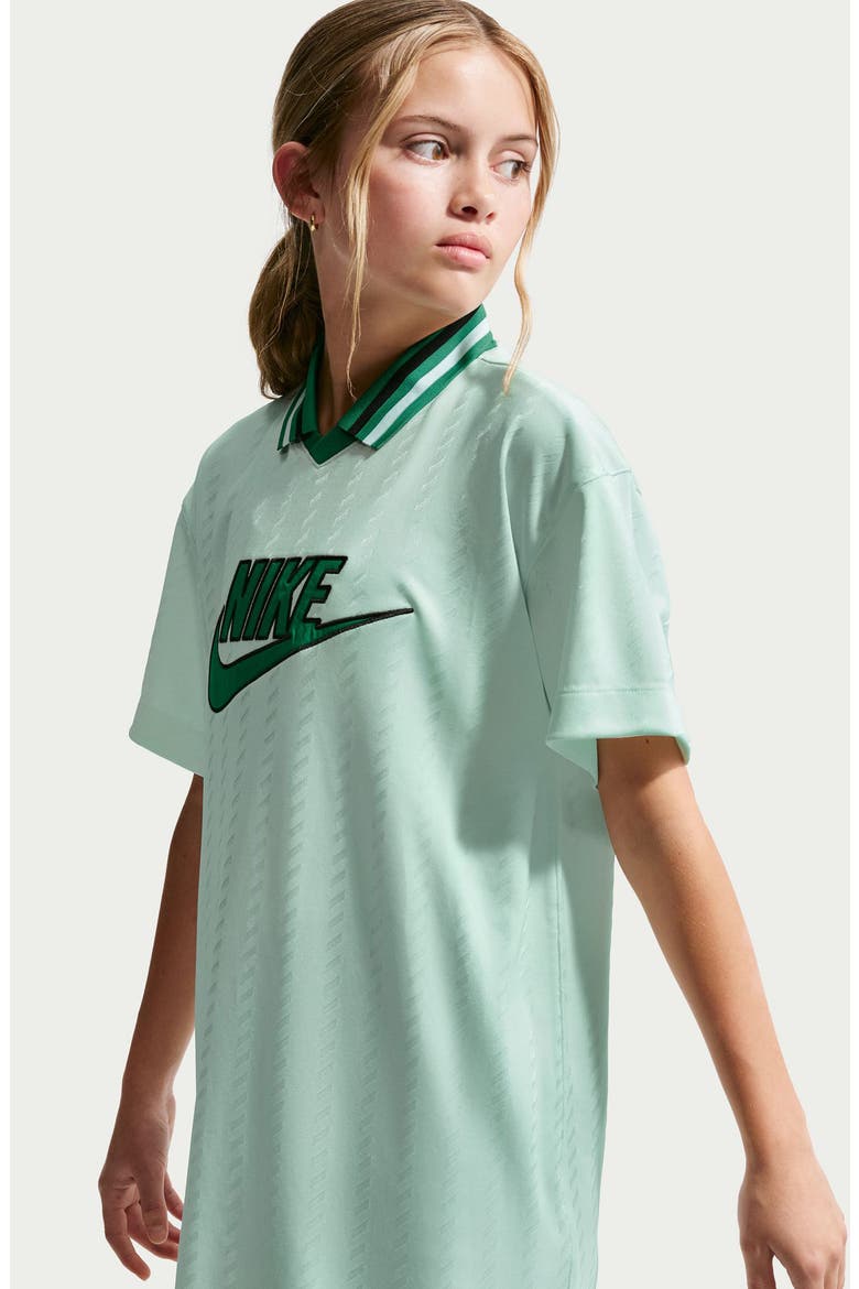 Kids' Oversize Jersey T-Shirt Dress, Alternate, color, BARELY GREEN/MALACHITE/BLACK