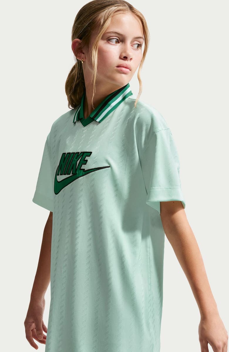 Nike Kids' Oversize Jersey T-Shirt Dress, Alternate, color, Barely Green/Malachite/Black