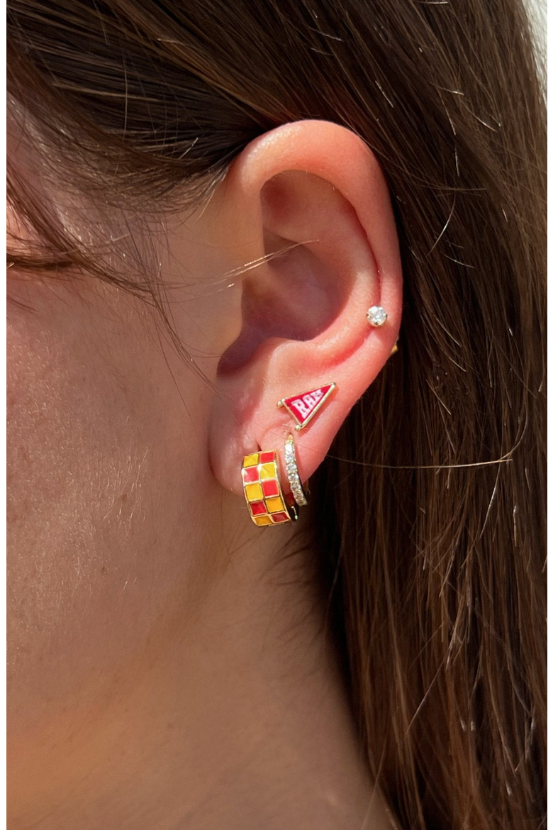RAH Pennant Stud Earrings, Alternate, color, Gold