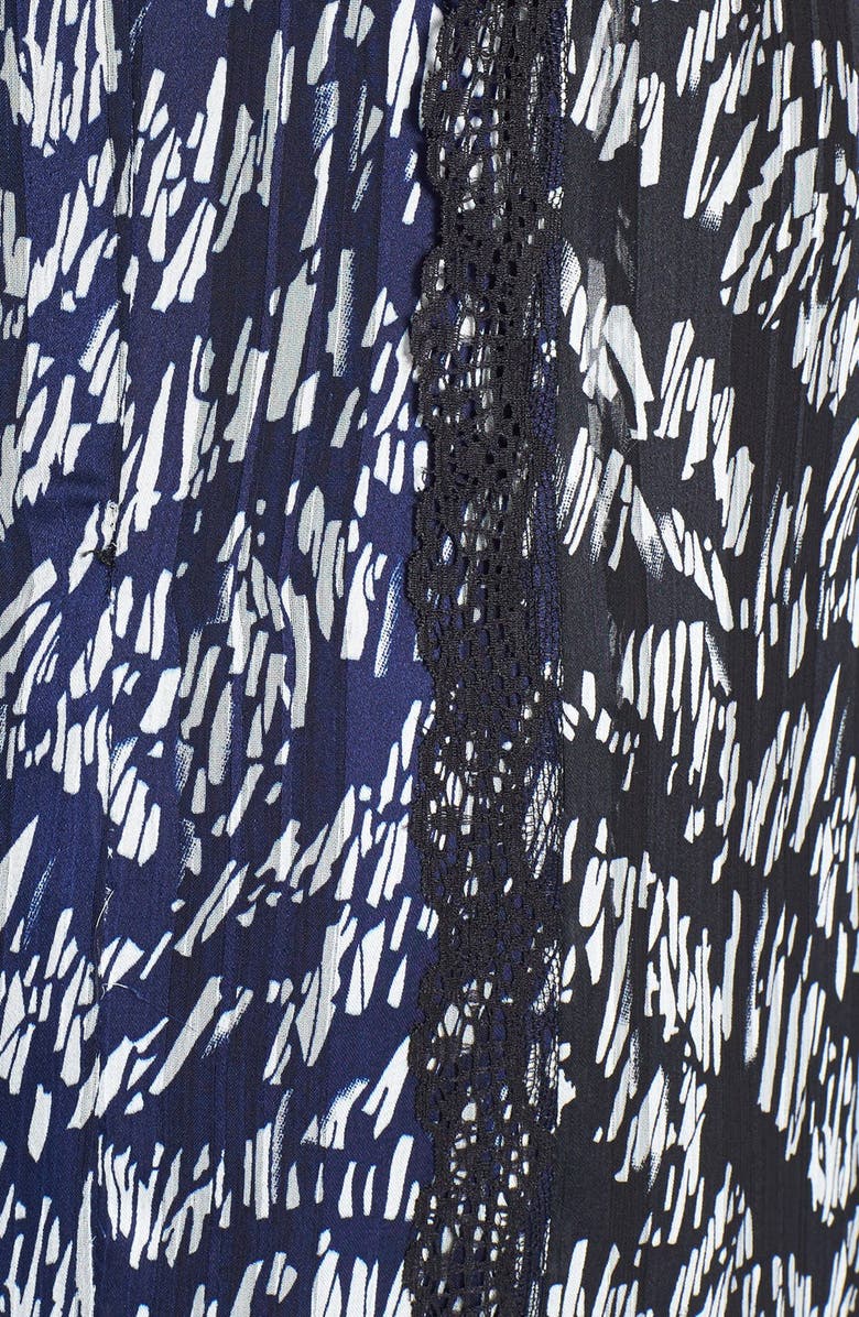 Ivy & Blu Ikat Print High/Low Chiffon Maxi Dress, Alternate, color, 