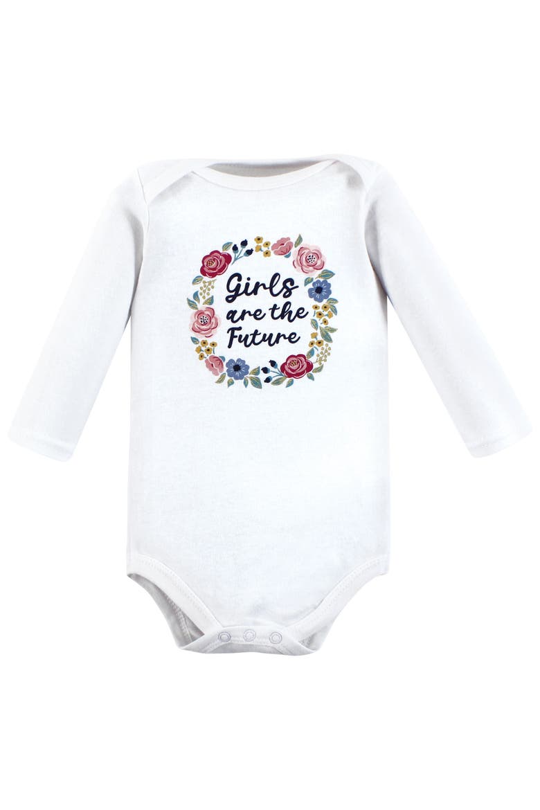 Soft Cotton Long-Sleeve Bodysuits 7-Piece Value Pack, Alternate, color, Girls World 7-Pack