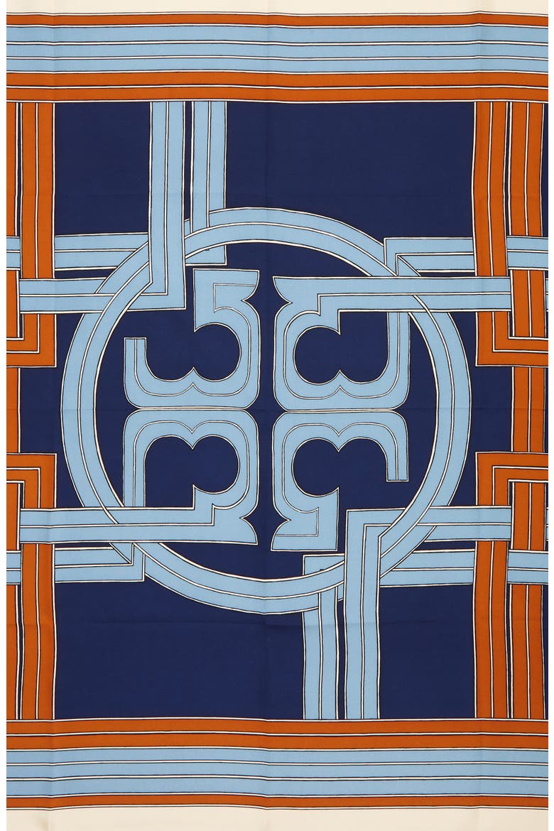 Logo Link Silk Square Scarf, Alternate, color, BLUE