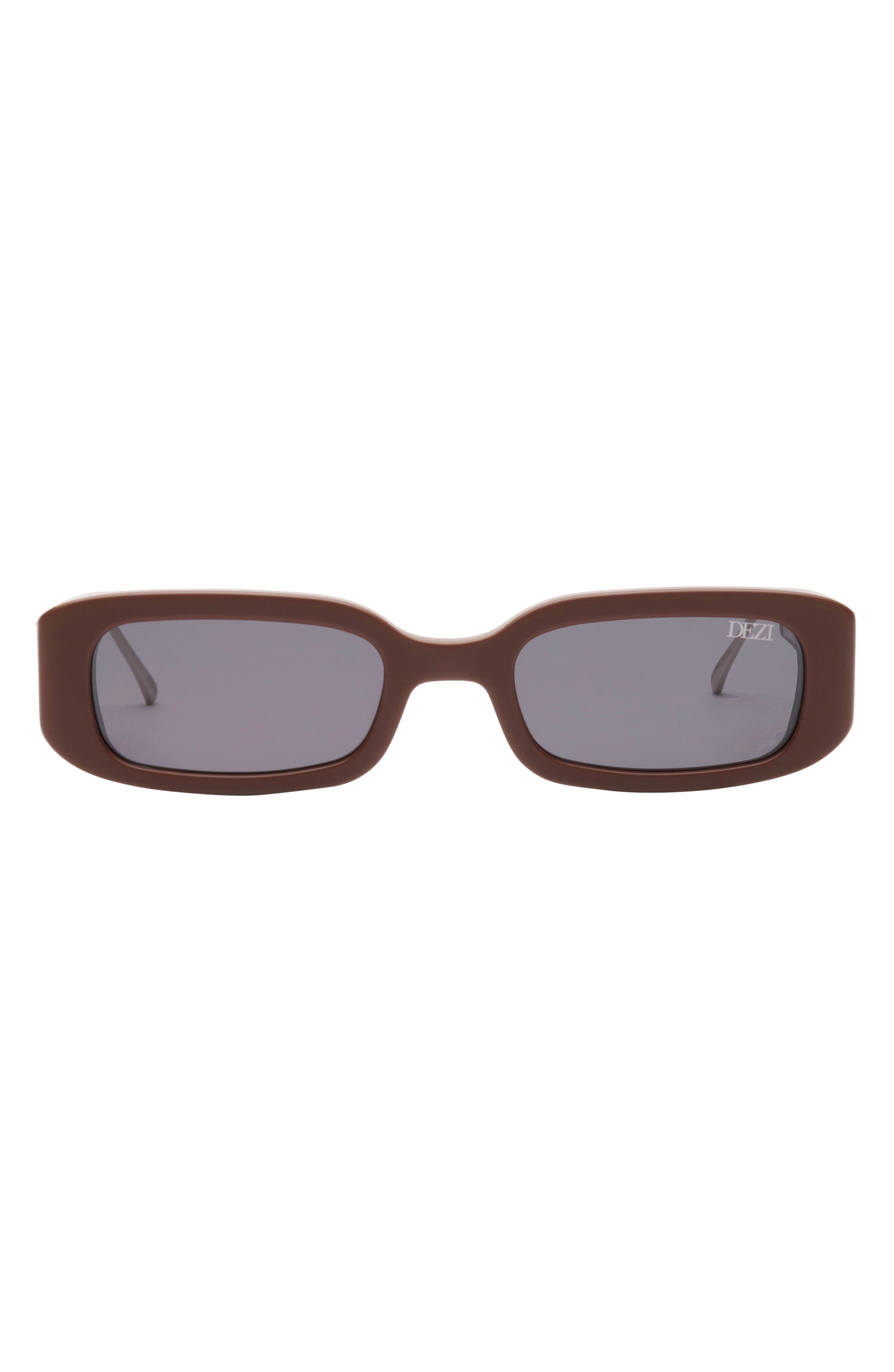 DEZI Lil Drippy 49mm Rectangular Sunglasses in Lil Drippy Matte Chocolate 