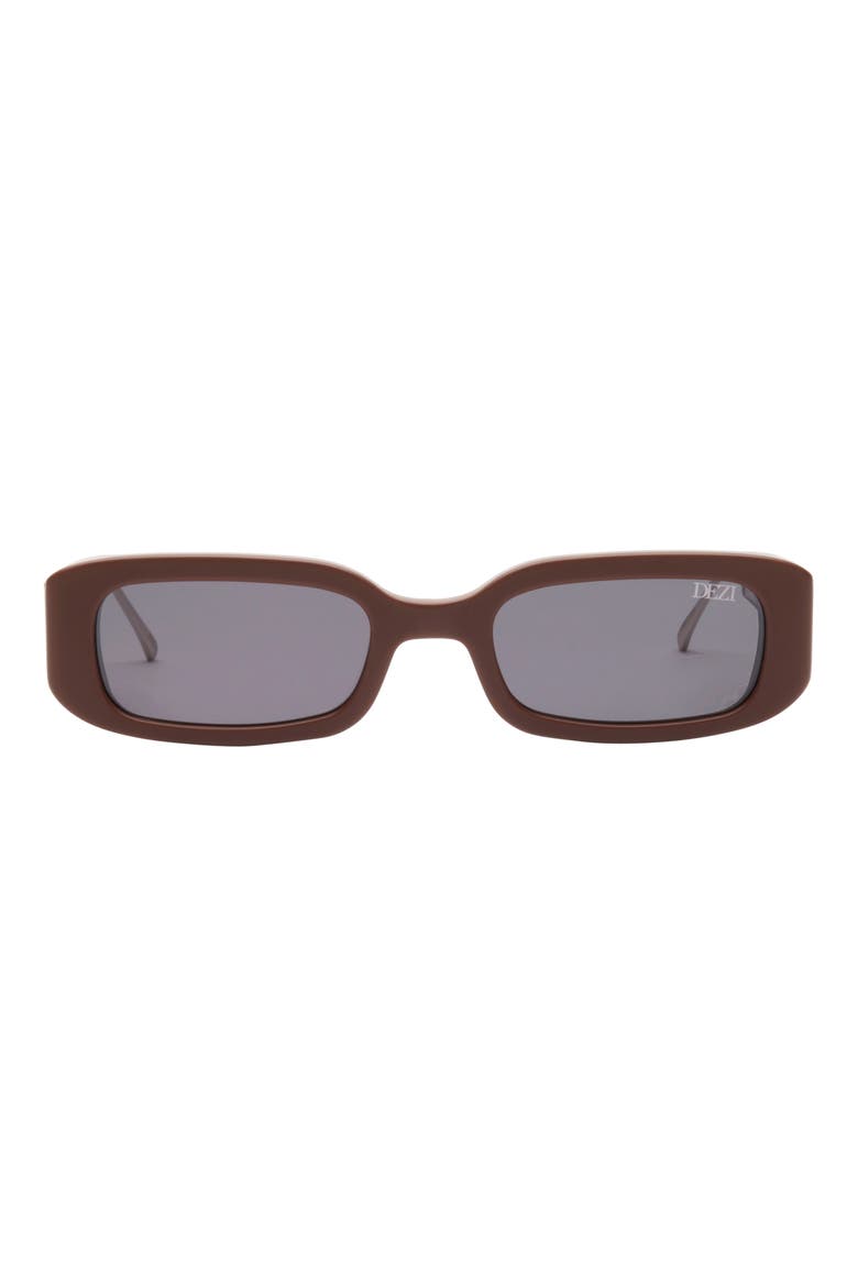 Lil Drippy 49mm Rectangular Sunglasses, Main, color, LIL DRIPPY MATTE CHOCOLATE / DARK SMOKE / SILVER