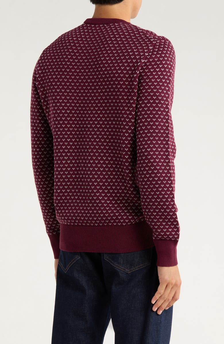 Brooks Brothers Winter Dot Cotton Sweater, Alternate, color, Burgundy Winter Dot