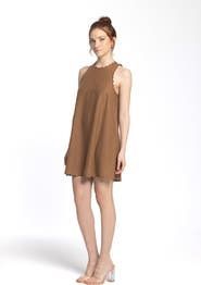 Monlicia Calia Cream Mini Linen Dress