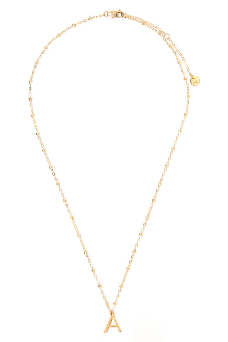 Initial Pendant Necklace, Main, color, GOLD A