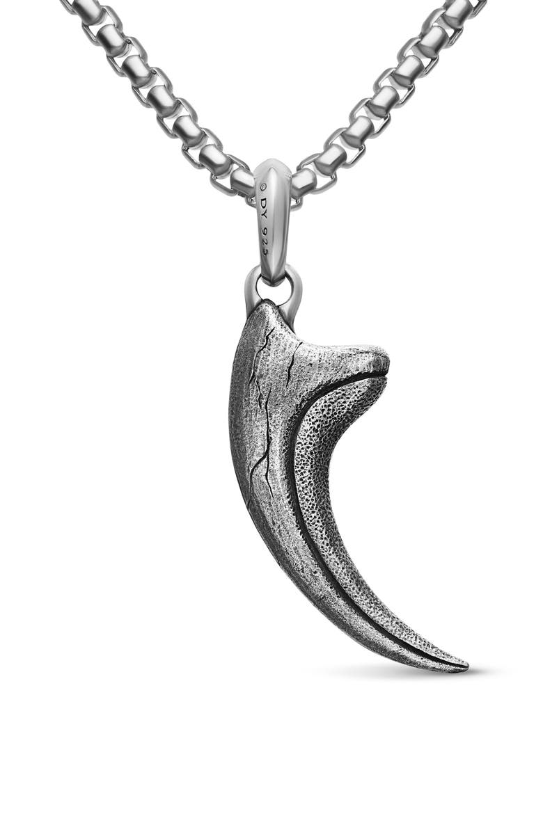 David Yurman Raptor Claw Amulet, Alternate, color, Silver Pave