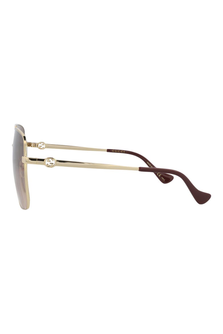 63mm Oversize Square Sunglasses, Alternate, color, GOLD GOLD BROWN