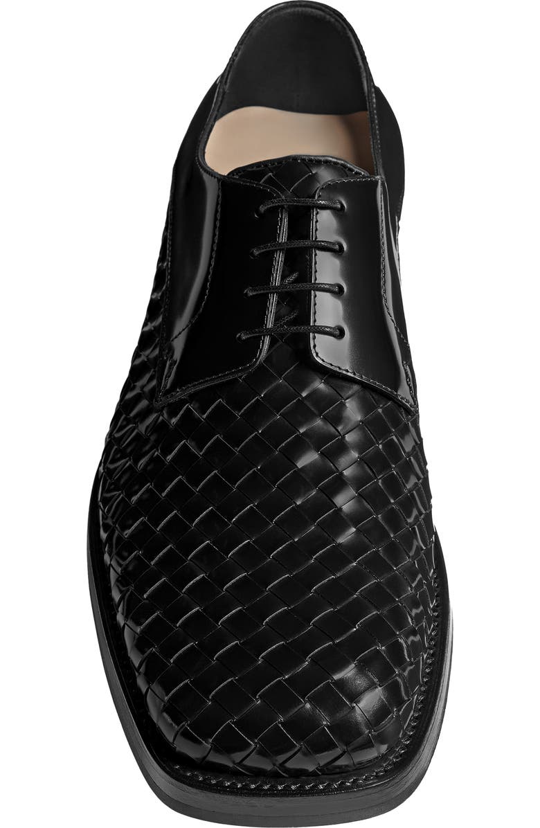 Bottega Veneta Smashed Intrecciato Leather Derby, Alternate, color, Black