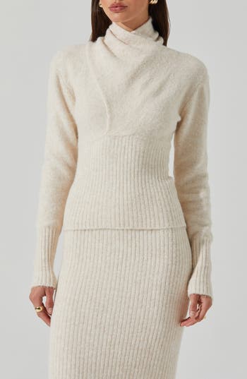 Astr The Label Neve Cowl Neck Sweater In White