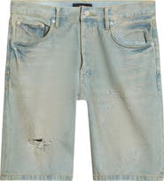 PURPLE BRAND P059 Ripped Relaxed Fit Denim Shorts