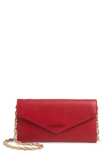 Valentino By Mario Valentino Nicola Leather Shoulder Bag In Red