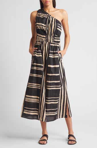 Rails Selani Stripe One-Shoulder Cotton Midi Dress