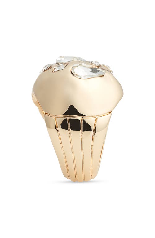 Open Edit Scattered Crystal Dome Ring In Gold