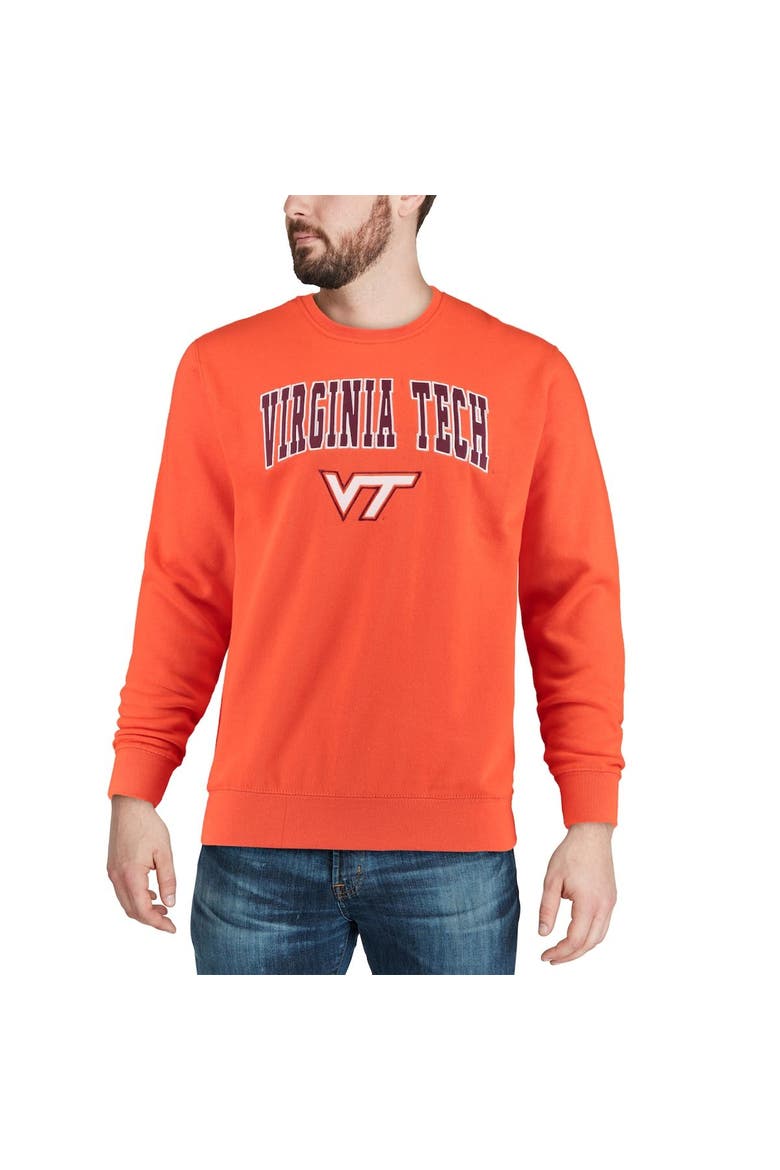 Men's Colosseum Orange Virginia Tech Hokies Arch & Logo Crew Neck Sweatshirt, Alternate, color, Orange