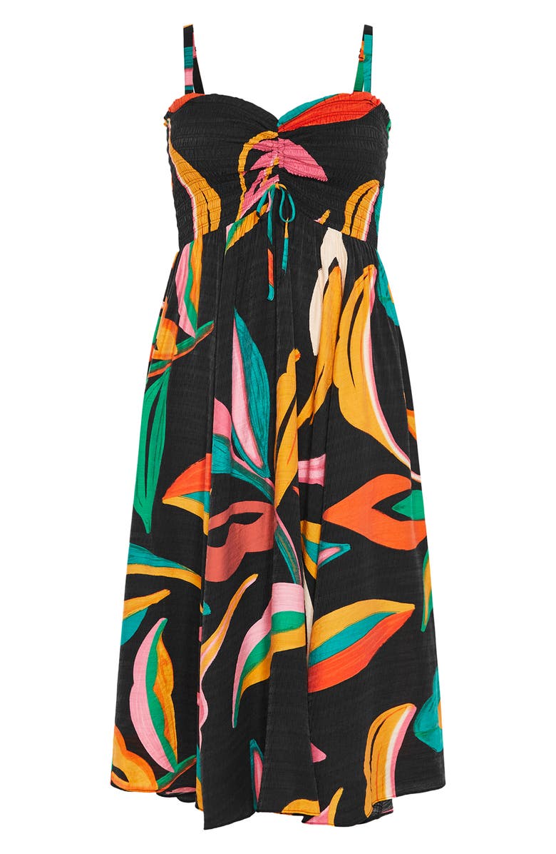 City Chic Maui Tropical Print Sundress, Alternate, color,