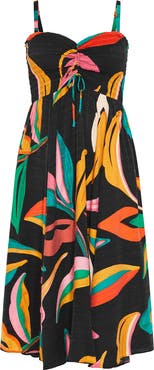 City Chic Maui Tropical Print Sundress